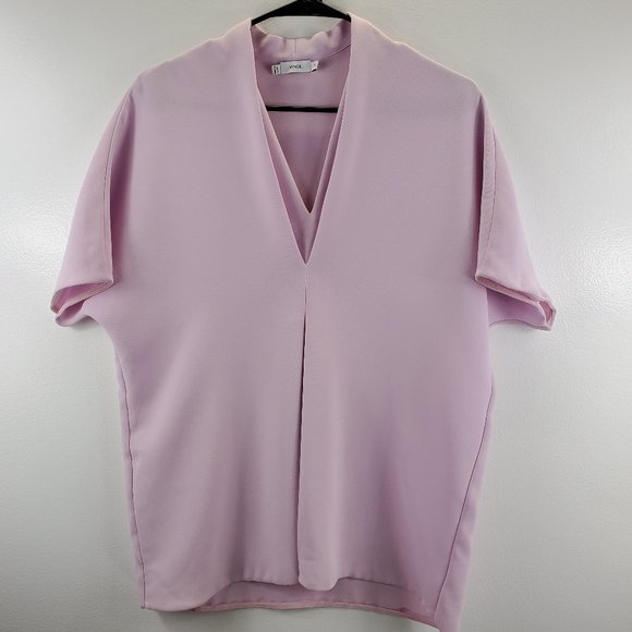SoldE Vince Layered Vneck Crepe Blouse in Pink - Picture 4 of 14
